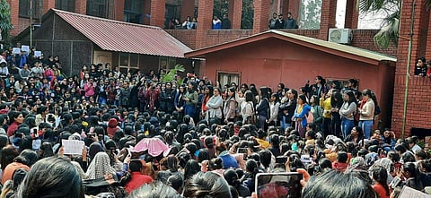 Gargi College students at protest