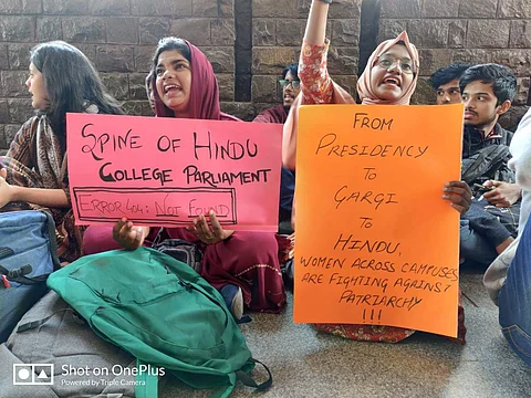 Students at the protest
