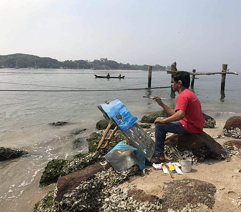 Anjan Satish is an artist who was born with Cerebral Palsy