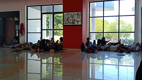 Students detained in the hall
