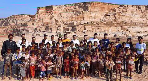 Manavata holds a record for the country's first Slipper Bank. The idea came from Ayush's interaction with kids from the slums (Pic: Manavata)