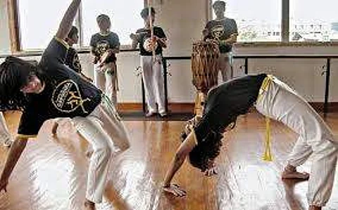 Children learning Capoeira at Centre For Capoeira India