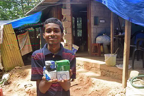 Akhil with his soaps (Pic: BP Deepu)