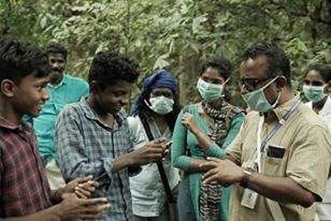The volunteers at work in Attappadi