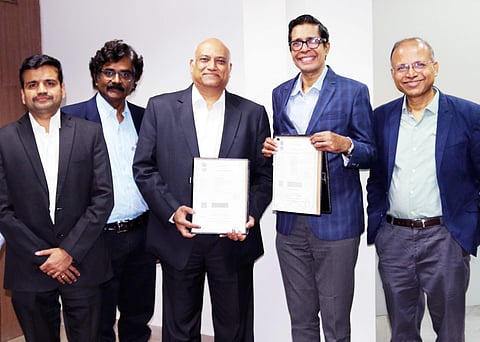 (L_R) Mr. Janakiraman SR, Mr. Jayaram Balasubrahmanyan & Mr. Kishore Jayaraman from Rolls-Royce with Prof V. Kamakoti & Prof Krishnan Balasubramanian from IIT Madras (pic:IITM)