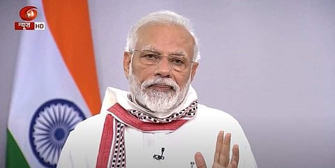PM Modi during his address to the nation (Pic: DD News)
