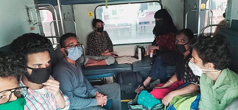 The students travelling to Kerala