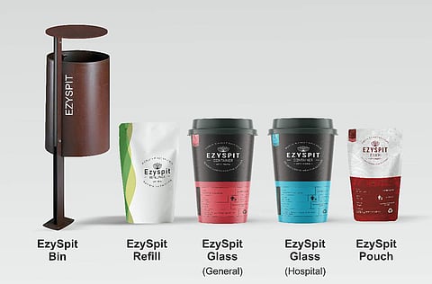 EzySpit glasses, cups, pouches and bin| Pic: Ritu Malhotra |EzySpit