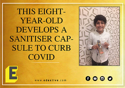 Shaurya Shenoy developed sanitiser capsule using toys and biscuit packets