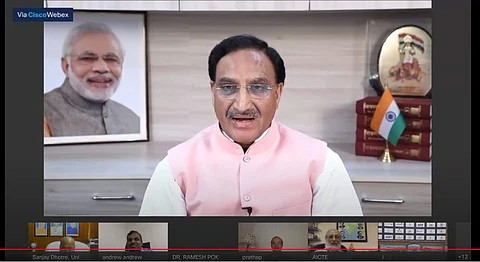 HRD Minister Ramesh Pokhriyal Nishank launching the program