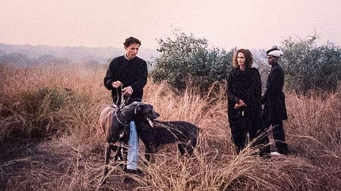 Prince Cyrus and Princess Sakina with their dogs (Pic: BBC)
