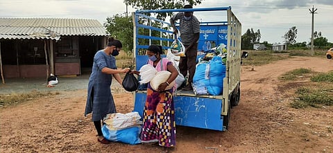 Aishwarya during the relief work