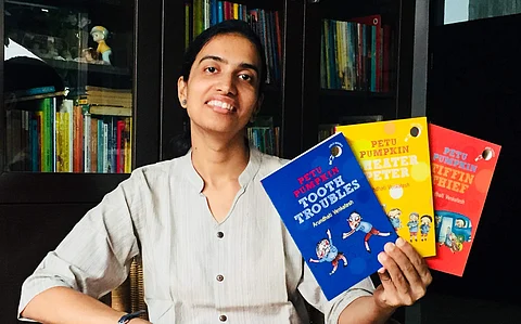 Arundhati venkatesh with her books| Pic: Arundhati
