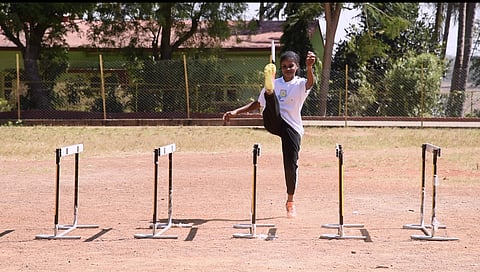 Shweta Siddi practicing at Mundgod centre