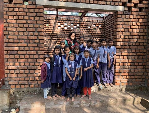 With the kids | (Pic: Nabhangan Foundation)