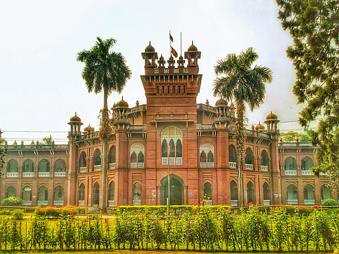 Dhaka University students turn protest into a spectacle with loudspeakers and lively tunes