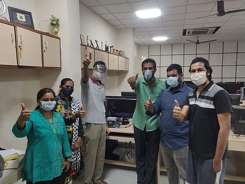 Prof Kamakoti Veezhinathan (third from left) with his research team at IIT Madras (Pics: IIT Madras)