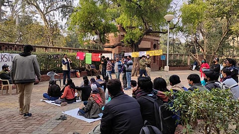 Students during the protest (Pic: AISA)