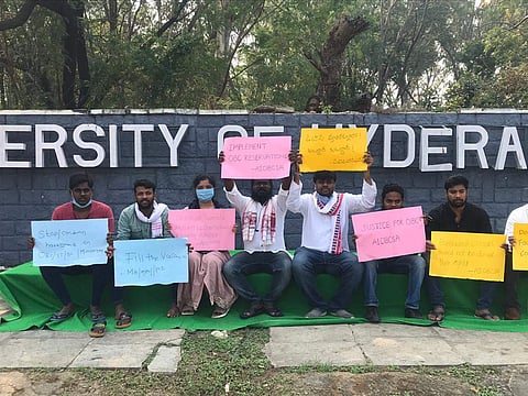AIOBCSA during the protest
