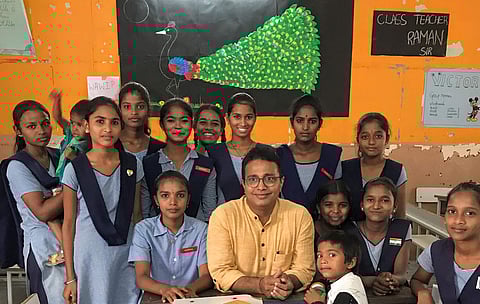 Raman with students | (Pic: Jeevat)