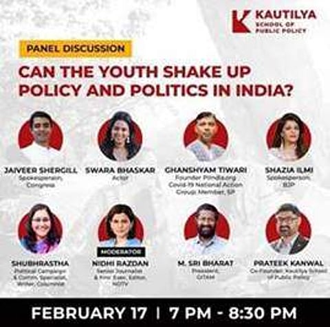 The webinar discussed youth politics in the present political scenario