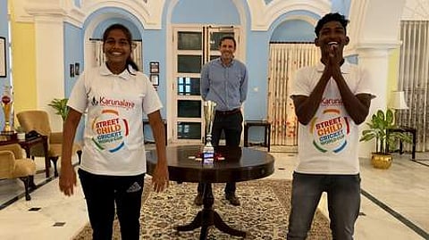 Monisha and Paulraj, winners of the Street Children World Cup