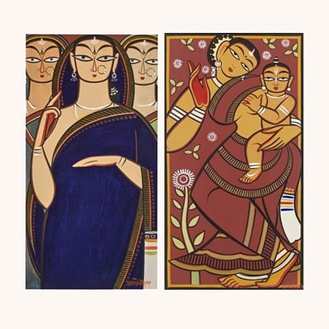 Artwork by Jamini Roy curated by Riya (Pic curarion: Riya Roy)