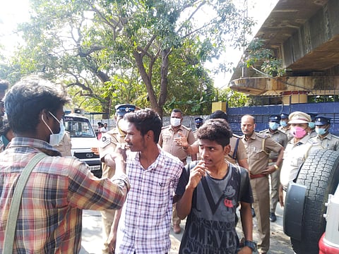 Police at the site