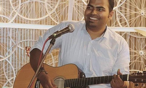 Chinmaya on the guitar | (Pic: Chinu N Strings)