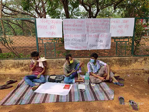 The students protesting (Pic: Sourced)