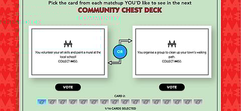 Screenshot from the Monopoly website