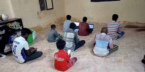 Residents of Adhanakottai village, Thanjavur taking part in the ‘AI for India' event