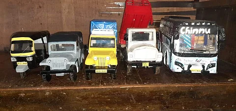 Models of vehicles made from foam sheet (Pictures: Karthik Lahari)