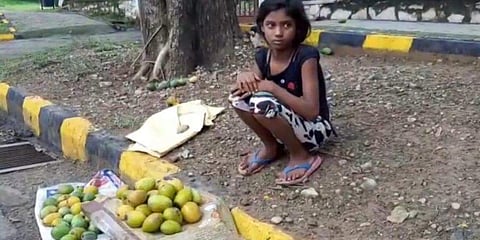 Tulsi selling mangoes (Pic: Express)
