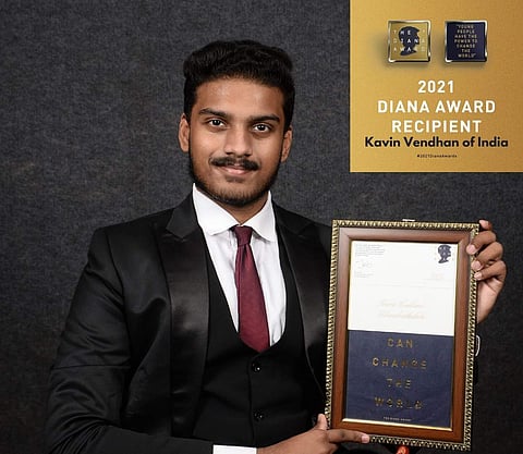 D Kavin Vendhan with the Diana Award | Pics: D Kavin Vendhan