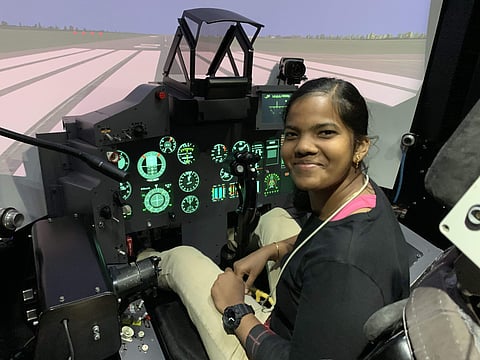 Keerthika during her centrifuge training (Pic: Udhaya Keethika)