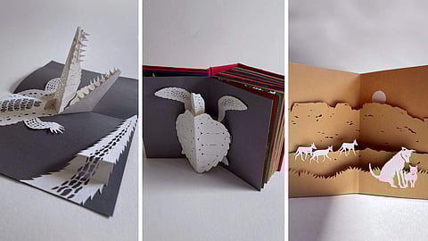 Some of Keerthana's pop-ups for the challenge, which she later turned into a book | Pics: Keerthana Ramesh