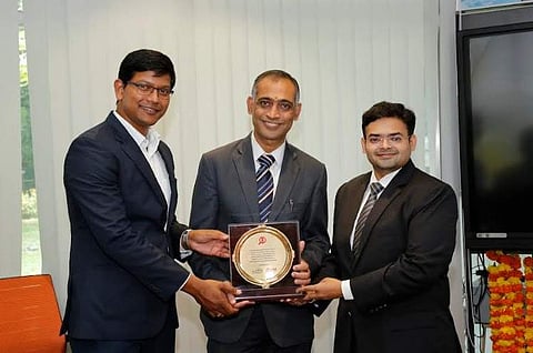 L to R: Bhanu Prasad, COO, Edsanta Education, B V Sudharshan, Deputy Managing Director, NTTF, Rohan Krishna, CEO, Edsanta Education | Pic: Edsanta