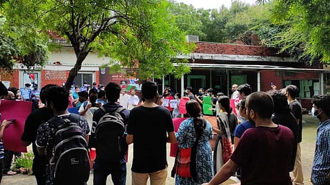 Students at the protest site (Pic: Sourced)