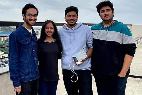 The team of students from PESIT who designed Frizzle product (Pictures: A Anantha Krishna)