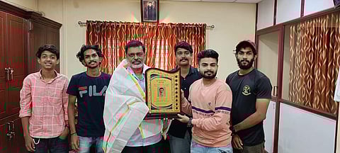 Dr Babu CP being felicited | Pic: Courtesy of Babu CP