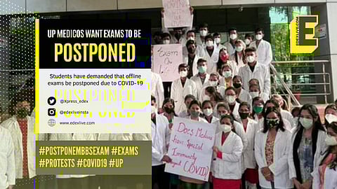 UP Medical students in protest (Pic:Edexlive)