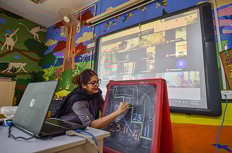 Representational picture of a teacher conducting an online class | (Pic: PTI)