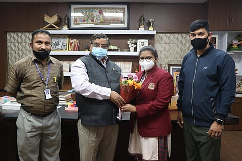 Felicitating Abhipsa Pati