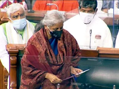 FM Nirmala Sitharaman presenting the Economic Survey (Pic: LokSabha TV)