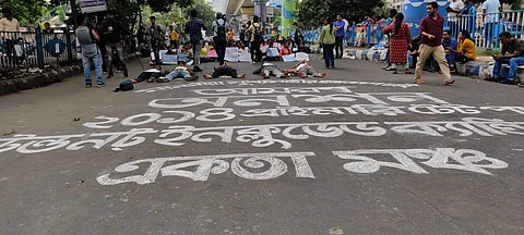 Photos from the protest site on October | (Pic: Achinta Dhara)