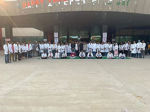 SHKM, Haryana MBBS doctors on hunger strike | (Pic: Sourced)