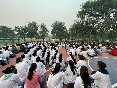 Students protest at PGIMS Rohtak | (Pic: Sourced)