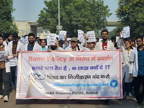 PGIMS Rohtak students protest | (Pic: Sourced)