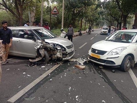 An image of the accident at Bangalore University on November 21 | Pic: Sourced